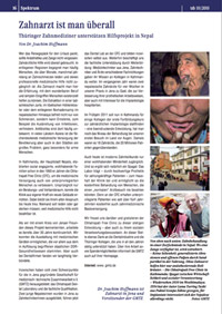 Zahnarzt ist man überall. Ein Artikel aus dem Thüringer Zahnärzteblatt 10/2010